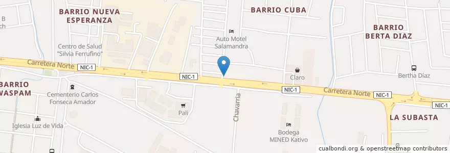 Mapa de ubicacion de Escorcia en نيكاراجوا, Departamento De Managua, Managua (Municipio).