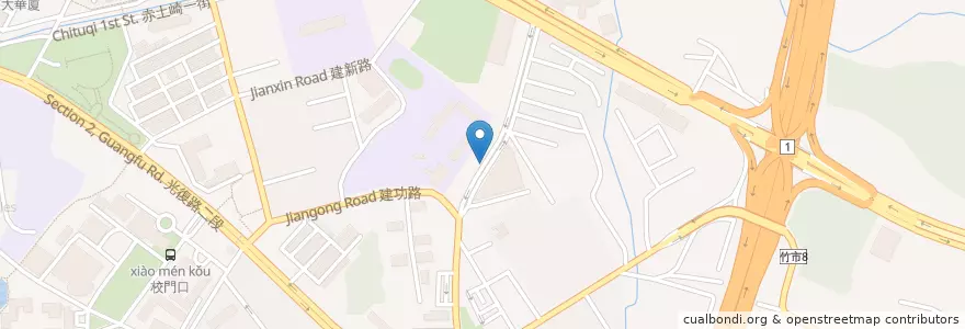 Mapa de ubicacion de 愛喀牛原味碳烤美式大牛排 en 台湾, 台湾省, 新竹市, 東区.