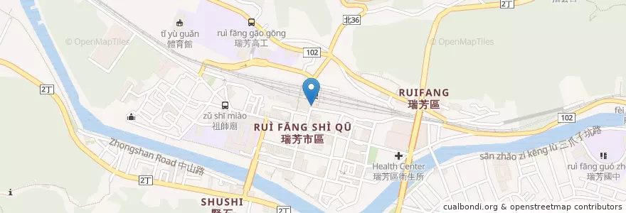 Mapa de ubicacion de 鐵路警察局臺北分局瑞芳派出所 en Tayvan, 新北市, 瑞芳區.