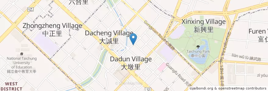 Mapa de ubicacion de 中區戶政事務所 en تایوان, تایچونگ, 中區.