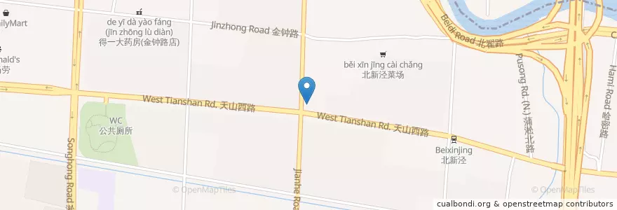 Mapa de ubicacion de 中国建设银行 en Chine, Shanghai, District De Changning.