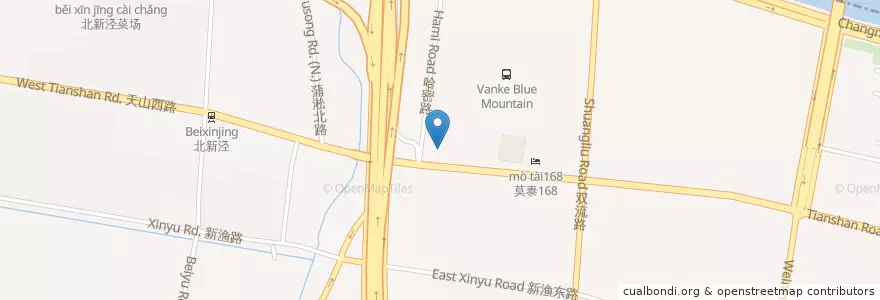 Mapa de ubicacion de 中国光大银行 en 中国, 上海市, 长宁区.