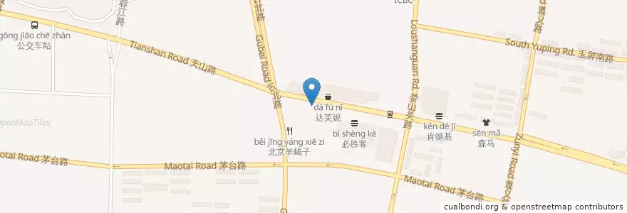 Mapa de ubicacion de 上海银行 en 중국, 상하이, 창닝구.