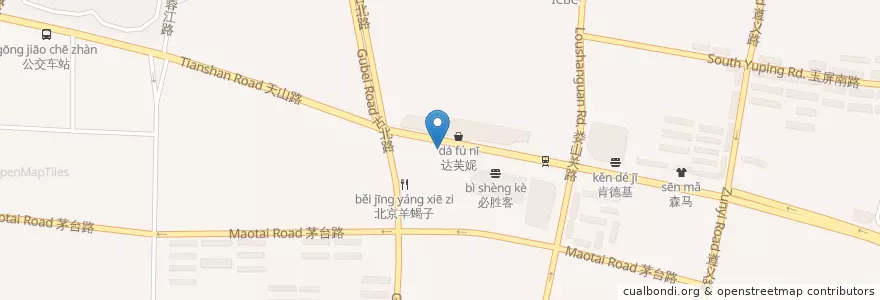 Mapa de ubicacion de 中国建设银行 en 中国, 上海市, 长宁区.
