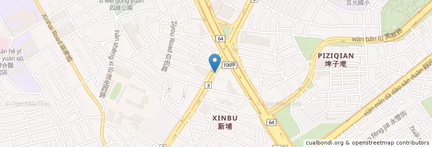 Mapa de ubicacion de 捷運新埔站(2號出口) en Taiwan, 新北市, 板橋區.