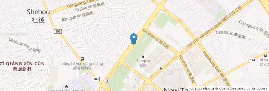 Mapa de ubicacion de 捷運板橋站(3號出口) en 台湾, 新北市, 板橋区.