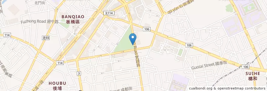 Mapa de ubicacion de 板橋地政事務所 en تايوان, تايبيه الجديدة, 板橋區.
