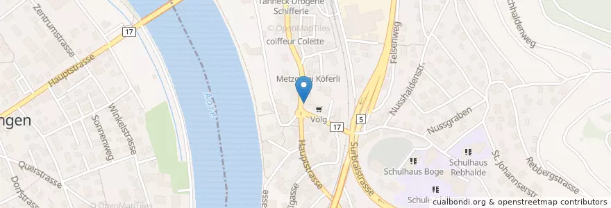 Mapa de ubicacion de Hotel Restaurant Ochsen en Svizzera, Argovia, Bezirk Zurzach, Döttingen.