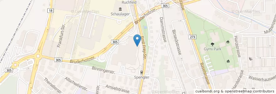 Mapa de ubicacion de Postfinance en Suiza, Basilea-Campiña, Bezirk Arlesheim, Münchenstein.