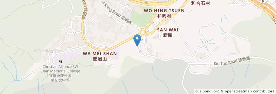 Mapa de ubicacion de 和合石 Wo Hop Shek en China, Hong Kong, Guangdong, Wilayah Baru, 北區 North District.
