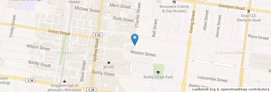 Mapa de ubicacion de Charles Street Corral en Австралия, Виктория, City Of Moreland.