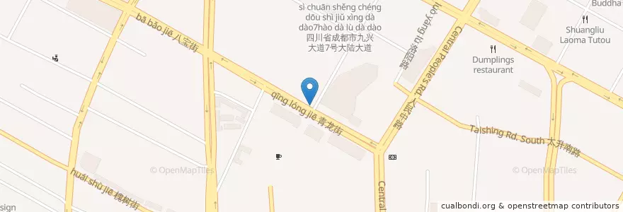 Mapa de ubicacion de 星巴克 en Cina, Sichuan, 成都市, 青羊区, 西御河街道(Xiyuhe), 新华西路街道.