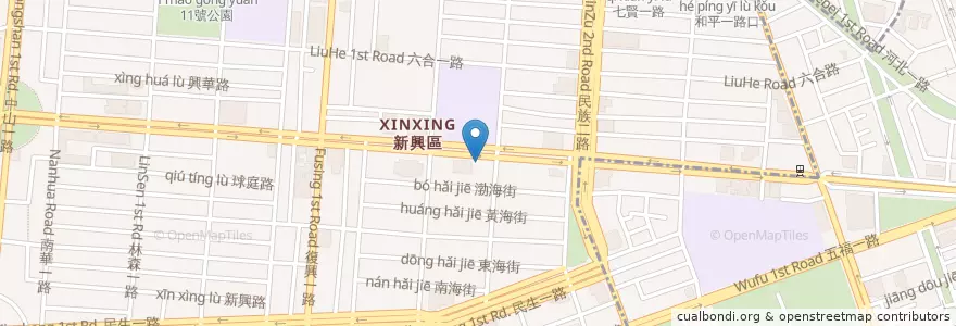 Mapa de ubicacion de 第一中隊 en Taiwan, Kaohsiung, Xinxing District, Lingya District.