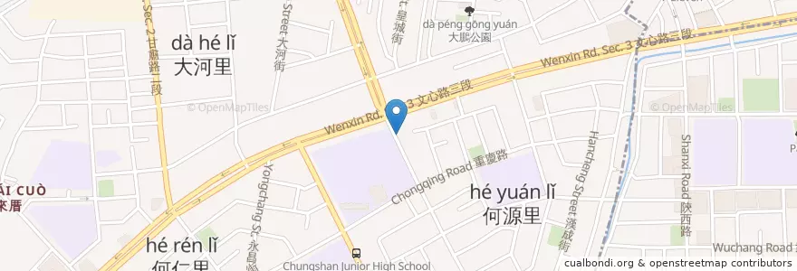 Mapa de ubicacion de 普真精舍 en 台湾, 台中市, 西屯区.