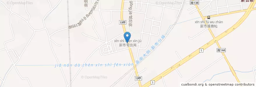 Mapa de ubicacion de 三媽臭臭鍋中正店 en 臺灣, 臺南市, 新市區.