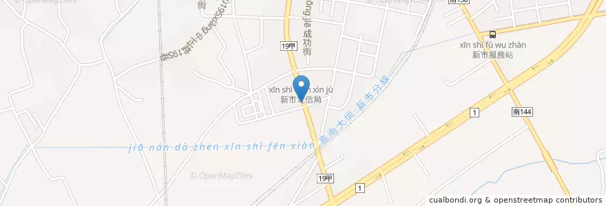 Mapa de ubicacion de 三媽臭臭鍋新市店 en تایوان, 臺南市, 新市區.