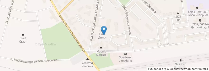 Mapa de ubicacion de Муниципальный рынок en ロシア, 中央連邦管区, Тверская Область, Нелидовский Городской Округ.