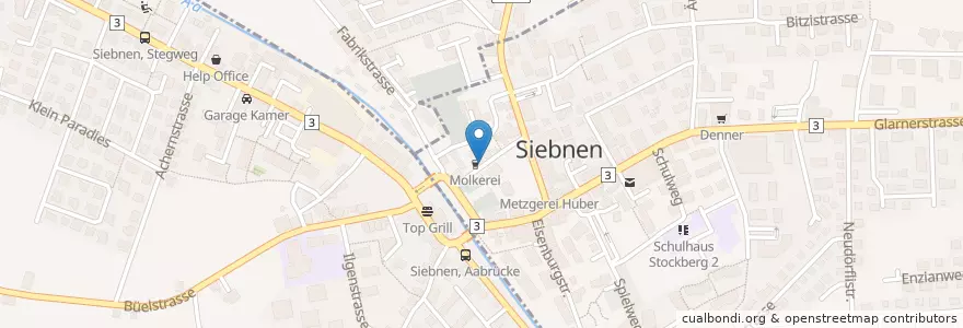 Mapa de ubicacion de Restaurant Molkerei en Schweiz/Suisse/Svizzera/Svizra, Schwyz, March, Schübelbach.