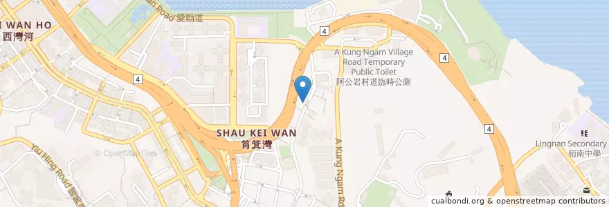 Mapa de ubicacion de 安利魚蛋粉麵 On Lee Noodle Shop en 中国, 广东省, 香港 Hong Kong, 香港島 Hong Kong Island, 新界 New Territories, 東區 Eastern District.