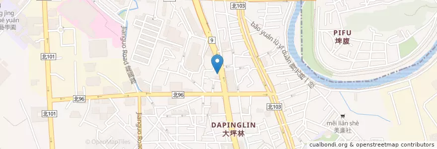 Mapa de ubicacion de 韓鄉村 en Taiwan, 新北市, 新店區.