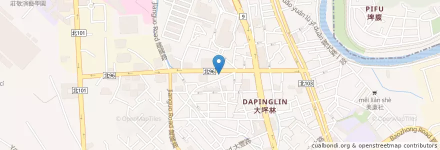 Mapa de ubicacion de 摩斯漢堡 en تايوان, تايبيه الجديدة, 新店區.