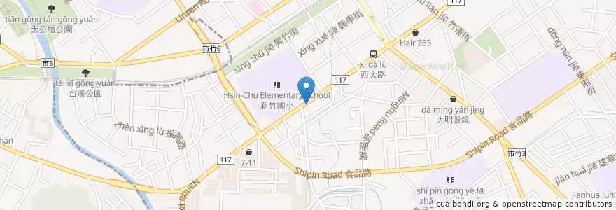 Mapa de ubicacion de 健康素食園 en تایوان, 臺灣省, سینچو.