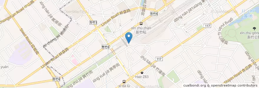 Mapa de ubicacion de 妙竹林素饍館 en 臺灣, 臺灣省, 新竹市, 東區.