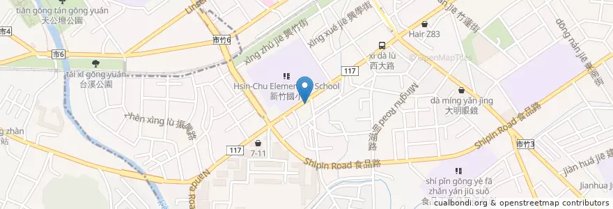 Mapa de ubicacion de 妙蓮素食 en Taiwan, 臺灣省, 新竹市.