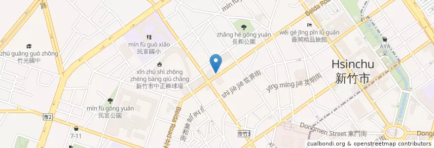 Mapa de ubicacion de 聖德素食館 en 타이완, 타이완성, 신주시, 베이구.
