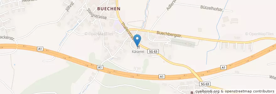 Mapa de ubicacion de Käserei en 瑞士, Sankt Gallen, Wahlkreis Rorschach, Thal.