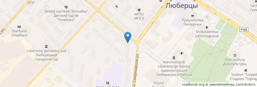 Mapa de ubicacion de Дюшес en 俄罗斯/俄羅斯, Центральный Федеральный Округ, 莫斯科州, Городской Округ Люберцы.