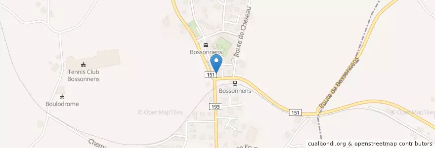 Mapa de ubicacion de Restaurant de la Gare en Швейцария, Фрибур, District De La Veveyse, Bossonnens.