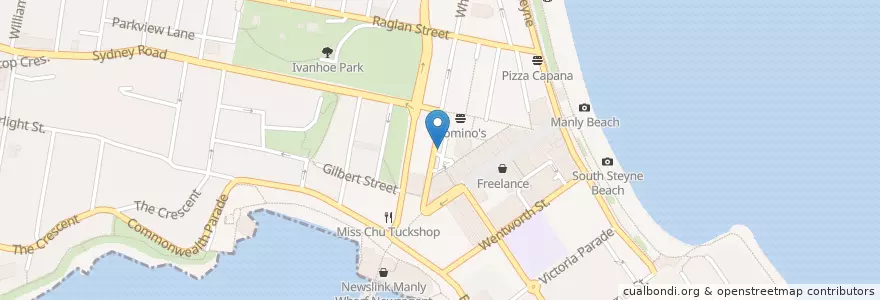 Mapa de ubicacion de CycleCentral en オーストラリア, ニューサウスウェールズ, Sydney, Northern Beaches Council.