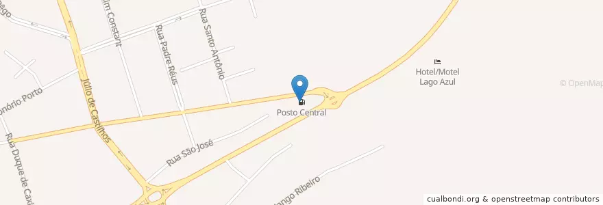Mapa de ubicacion de Posto Central en ブラジル, 南部地域, リオグランデ・ド・スル, Região Geográfica Intermediária De Santa Cruz Do Sul - Lajeado, Região Geográfica Imediata De Santa Cruz Do Sul, Candelária.
