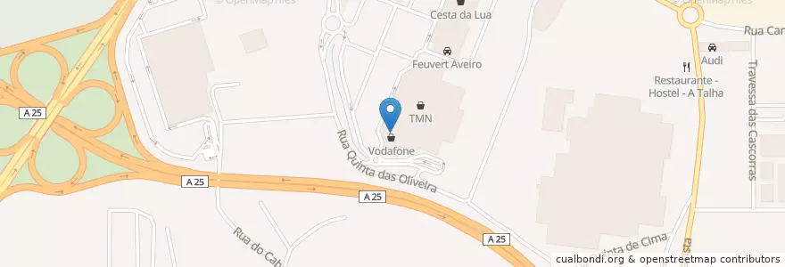 Mapa de ubicacion de Caixa Multibanco en Португалия, Aveiro, Центральный Регион, Baixo Vouga, Aveiro, Esgueira.