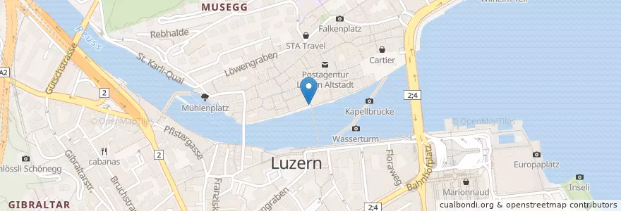 Mapa de ubicacion de Heissi Marroni en Schweiz/Suisse/Svizzera/Svizra, Luzern, Luzern.