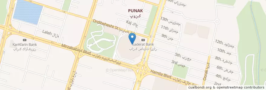 Mapa de ubicacion de بانک ملت en Iran, Teheran, شهرستان تهران, Teheran, بخش مرکزی شهرستان تهران.