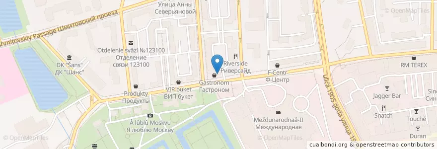 Mapa de ubicacion de Мольберт en Россия, Центральный Федеральный Округ, Москва, Центральный Административный Округ, Пресненский Район.
