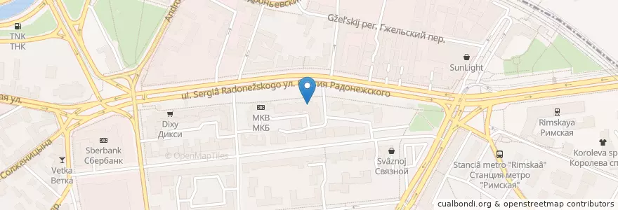 Mapa de ubicacion de Юникредитбанк en 러시아, Центральный Федеральный Округ, Москва, Центральный Административный Округ, Таганский Район.