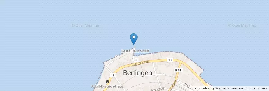 Mapa de ubicacion de Berlingen (See) en Швейцария, Тургау.
