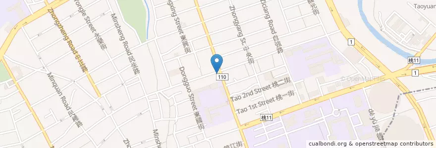 Mapa de ubicacion de 金上元永和豆漿大王 en 台湾, 桃園市, 桃園区.