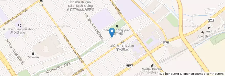 Mapa de ubicacion de 滴水坊 en Taiwán, Provincia De Taiwán, Hsinchu, 東區.