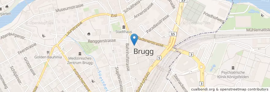 Mapa de ubicacion de Passione en Schweiz/Suisse/Svizzera/Svizra, Aargau, Bezirk Brugg, Brugg.