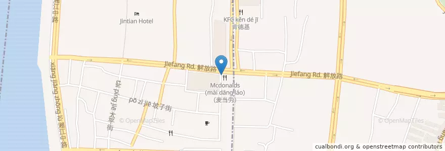 Mapa de ubicacion de 中国工商银行24小时自助银行 en China, Hunan, 长沙市 / Changsha, 天心区.