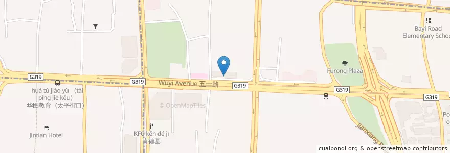 Mapa de ubicacion de 广东发展银行24小时自助银行 en 중국, 후난성, 长沙市 / Changsha, 芙蓉区 (Furong).