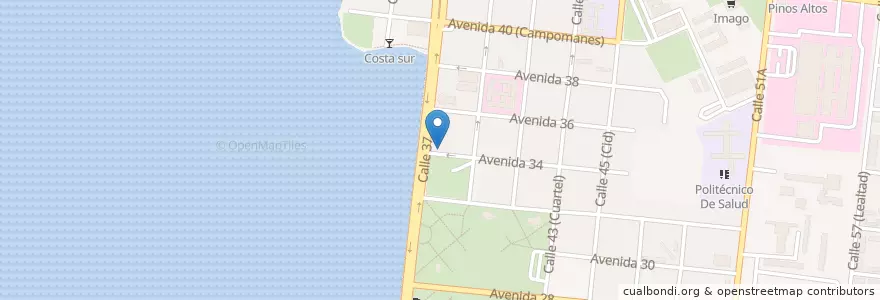 Mapa de ubicacion de Paladar Blue Bahía en Cuba, Cienfuegos, Cienfuegos, Ciudad De Cienfuegos.