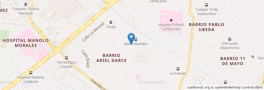 Mapa de ubicacion de Escuela Normal Alesio Blandón en نيكاراجوا, Departamento De Managua, Managua (Municipio).