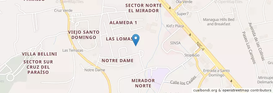 Mapa de ubicacion de The Notre Dame School en Никарагуа, Departamento De Managua, Managua (Municipio).