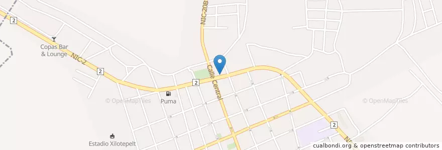Mapa de ubicacion de Hamburguesas y más en ニカラグア, カラソ県, Jinotepe (Municipio).