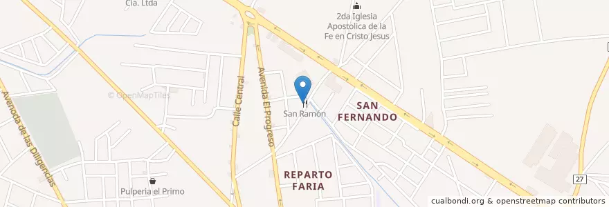 Mapa de ubicacion de San Ramón en Nicaragua, Masaya, Masaya (Municipio).